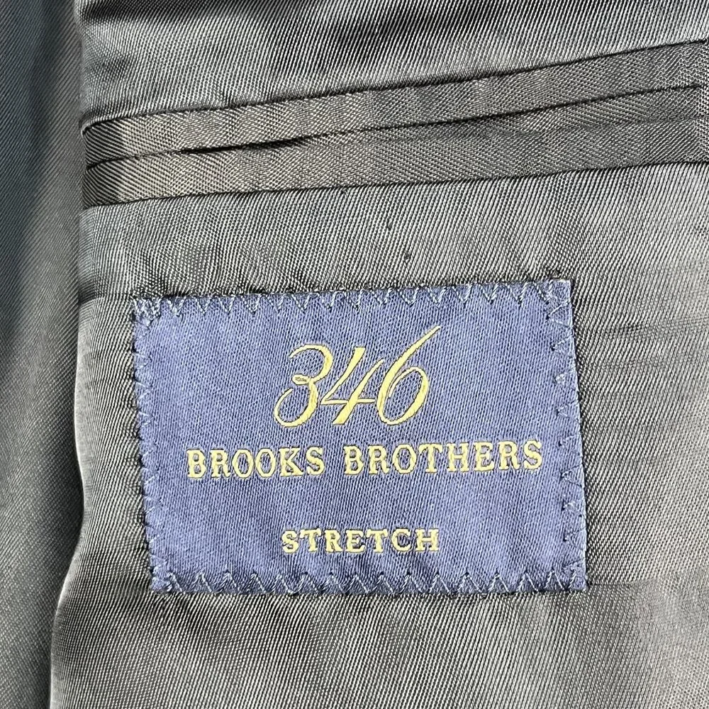 Brooks Brothers 346 Stretch‎ Wool Black Blazer / Sports Coat Sz 42R (READ)